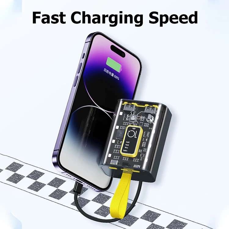 10000mAh Transparent Power Bank With LED