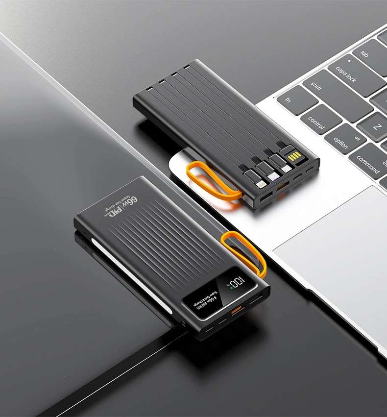 20000 mAh Fast Charge Power Bank With LED Screen LED Light 66W