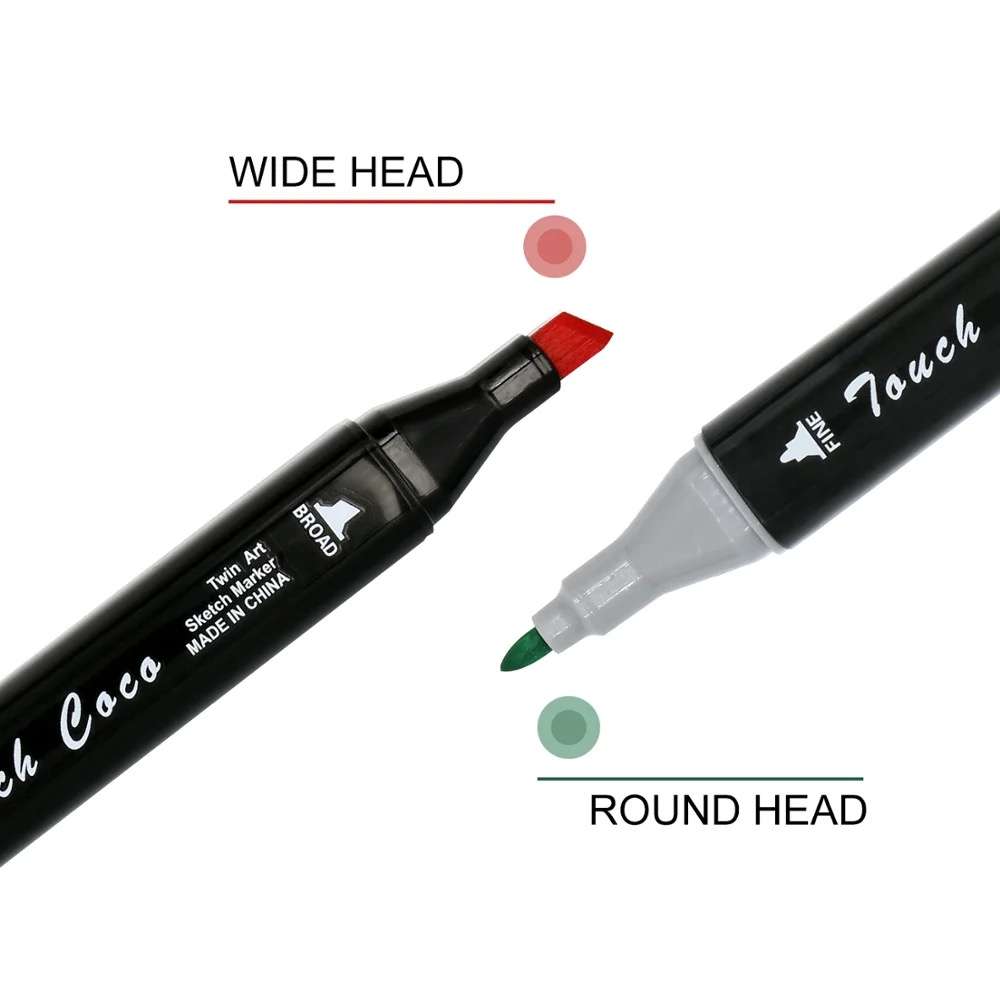 Dual Tip Head Colouring Marker Pen Set With Carry Bag 80s