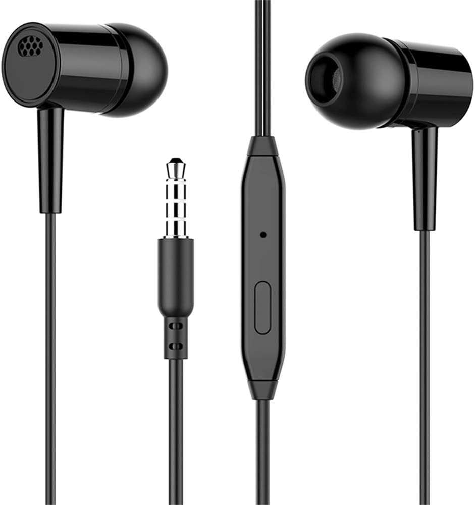 Ear Wired Earphone with Mic Earbuds Headset