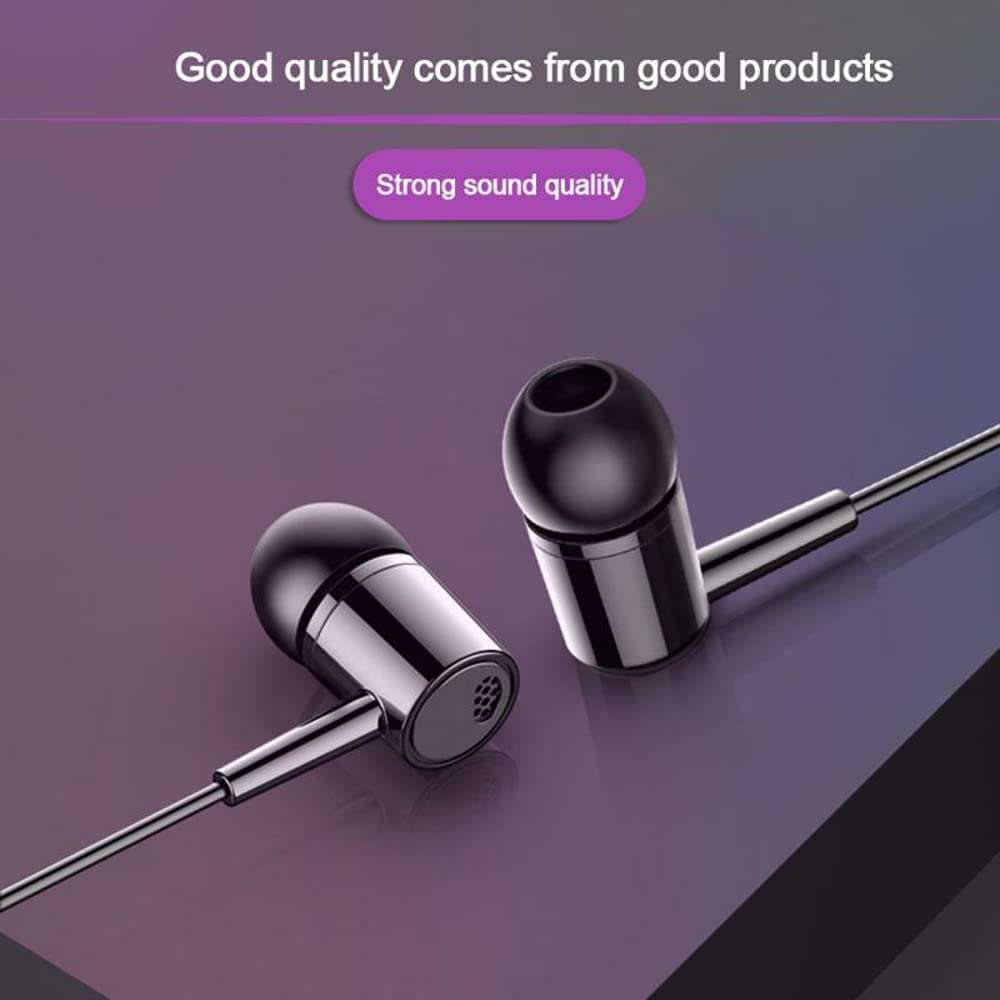 Ear Wired Earphone with Mic Earbuds Headset