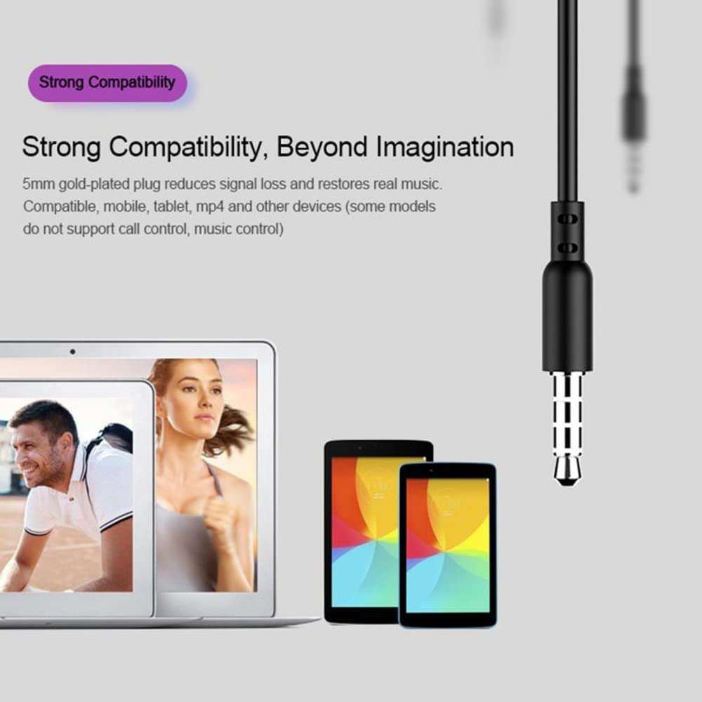 Ear Wired Earphone with Mic Earbuds Headset