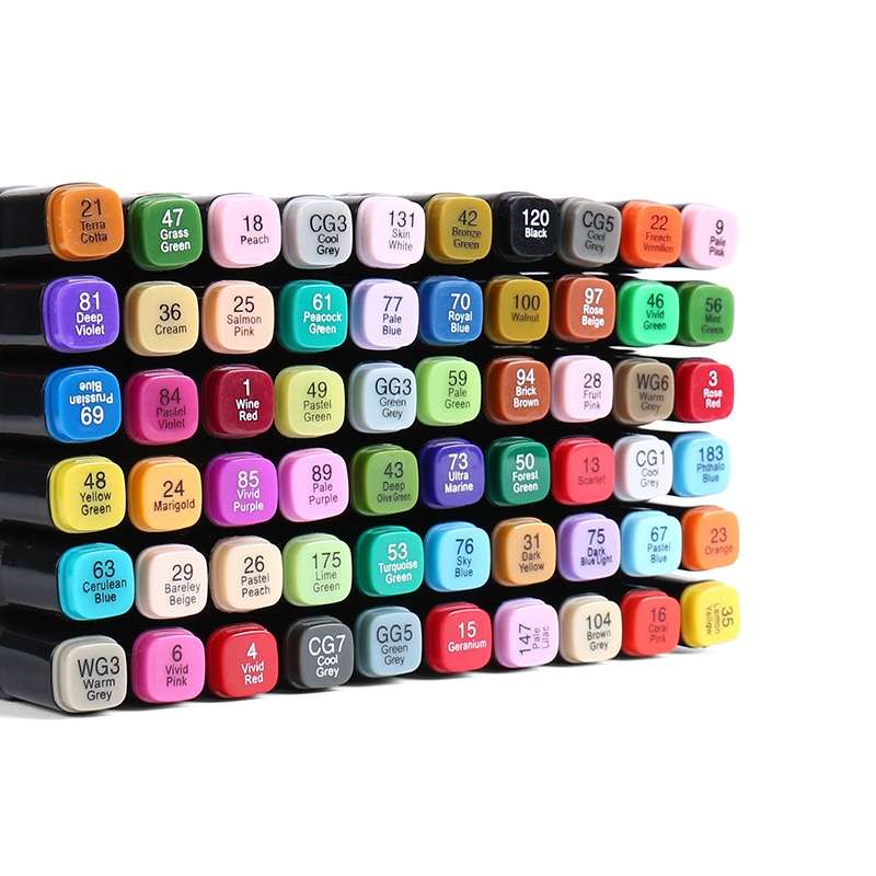 Dual Tip Head Colouring Marker Pen Set With Carry Bag 80s