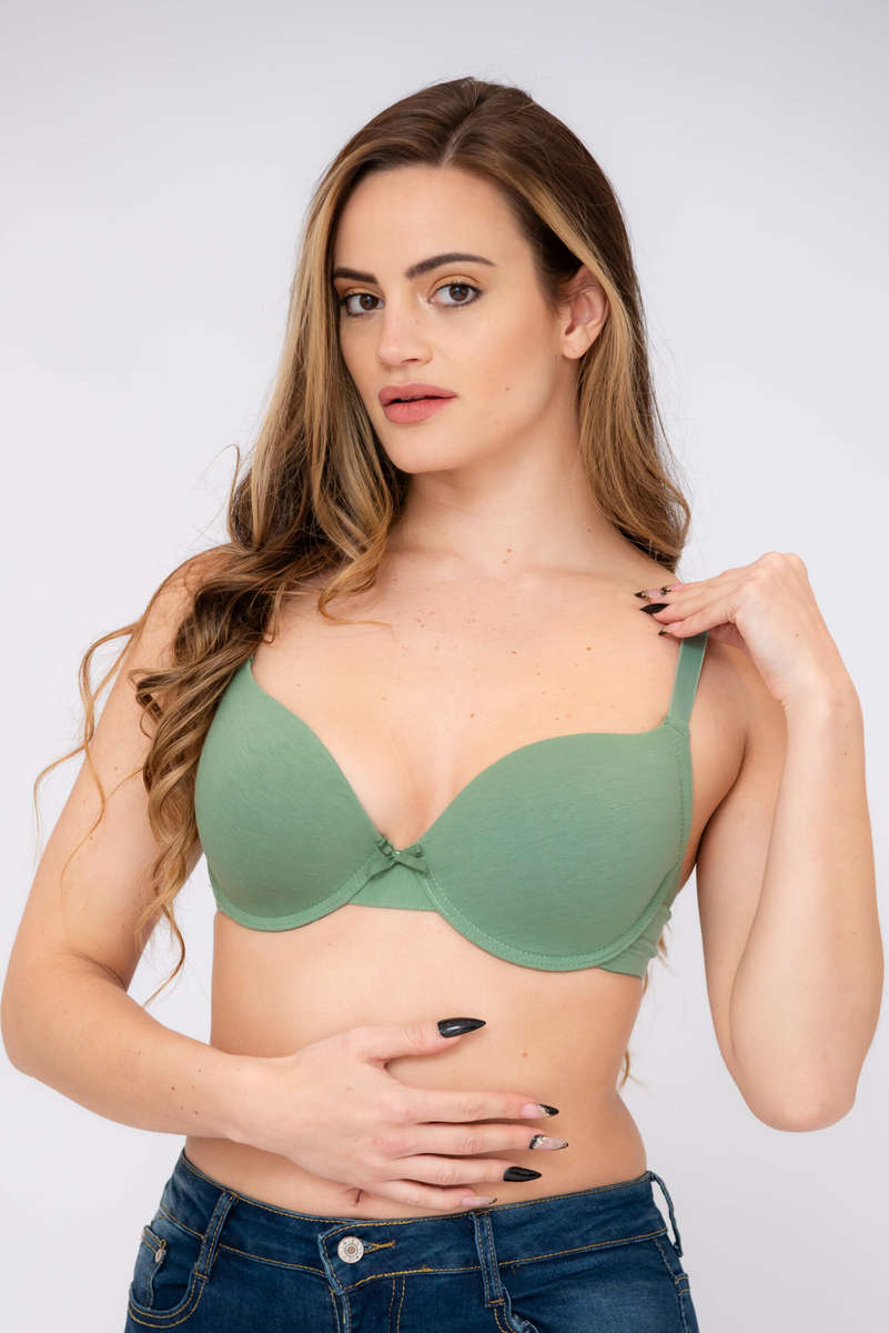 3 Pack SOSTEN Microfiber Cotton Spandex Underwire T-Shirt Bra