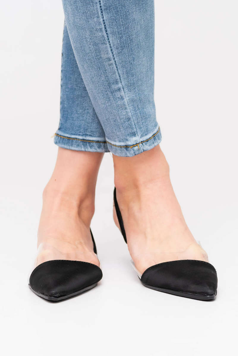 Slingback Black Flat Sandals