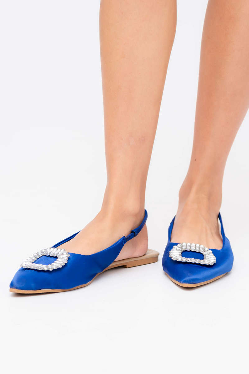 Slingback Flat Sandals Navy