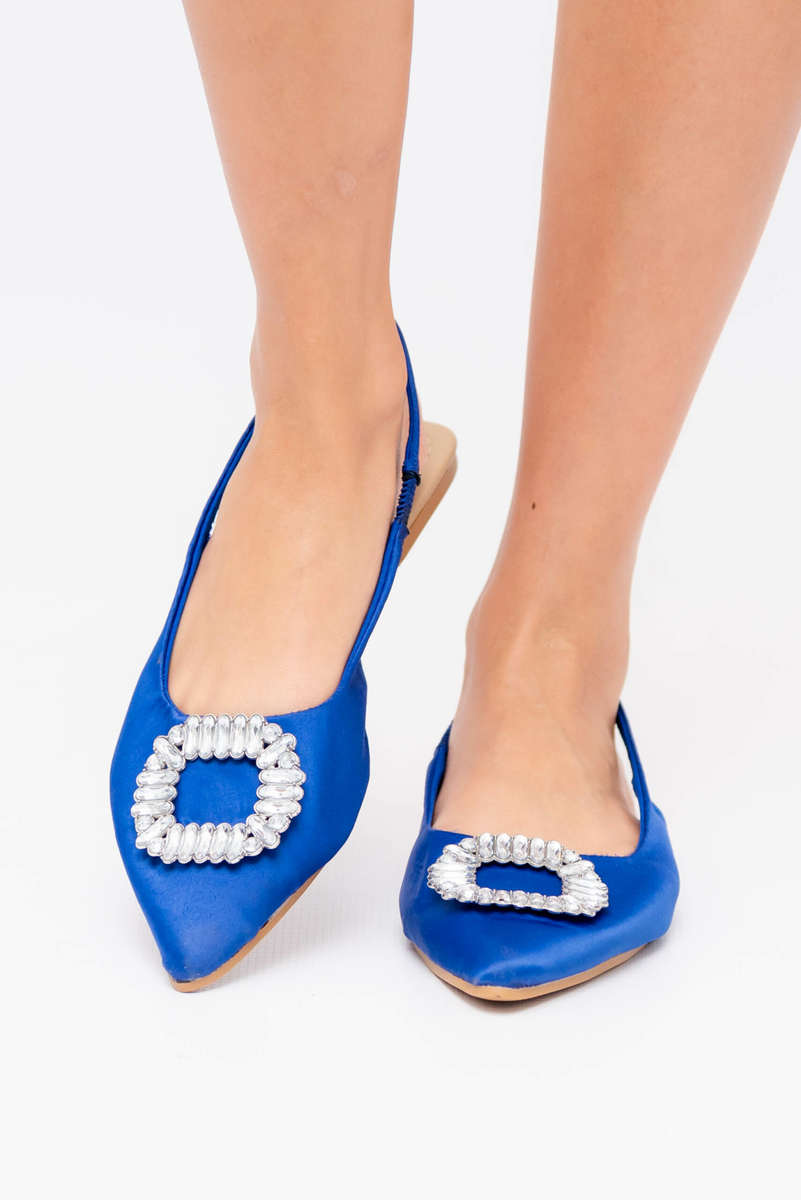 Slingback Flat Sandals Navy