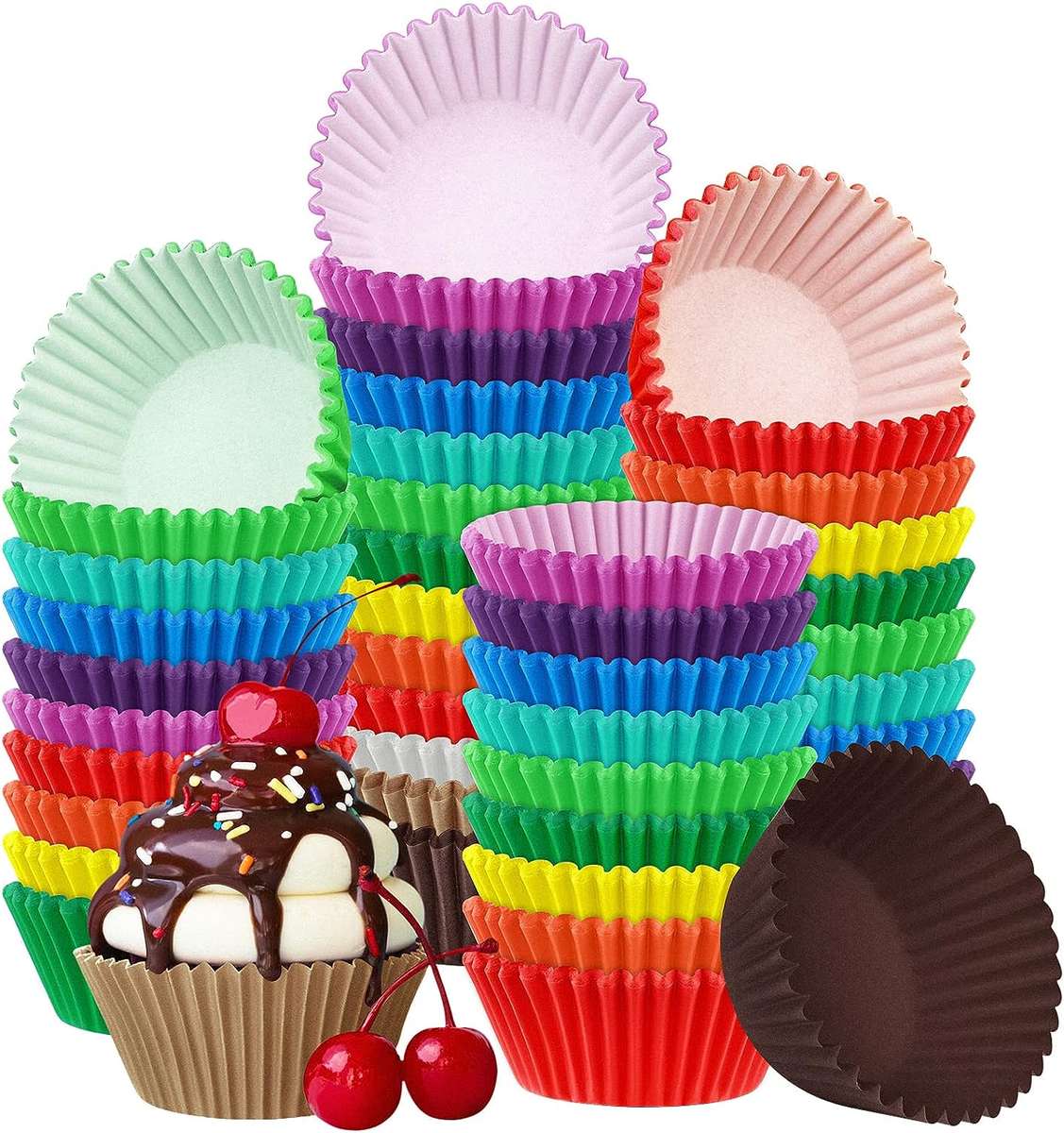 Muffin Cupcake Baking Cups Paper 1200 Cups Colour Pack
