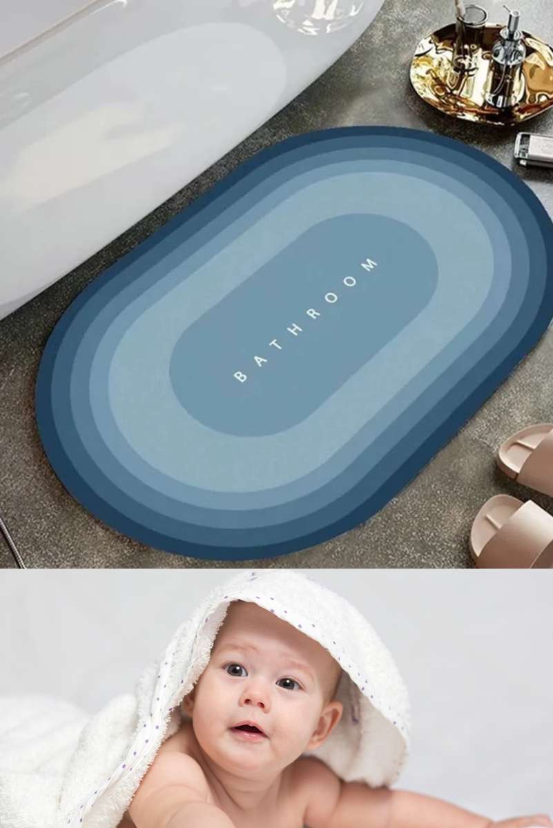 Ultra Absorbent Oval Bathroom Mat