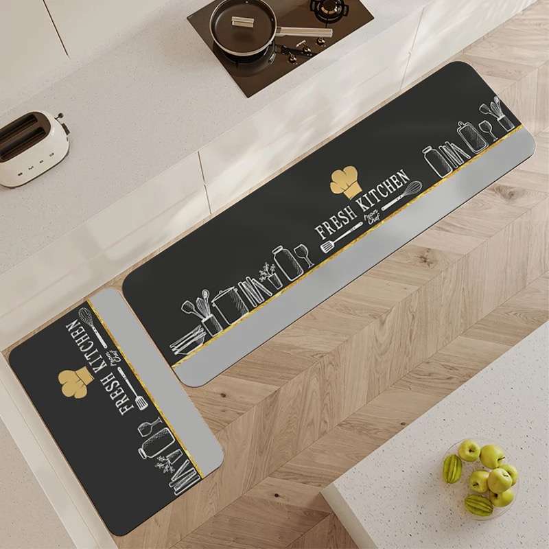 2 Piece Anti Fatigue PVC Kitchen &amp; Bathroom Non Slip Mat Set