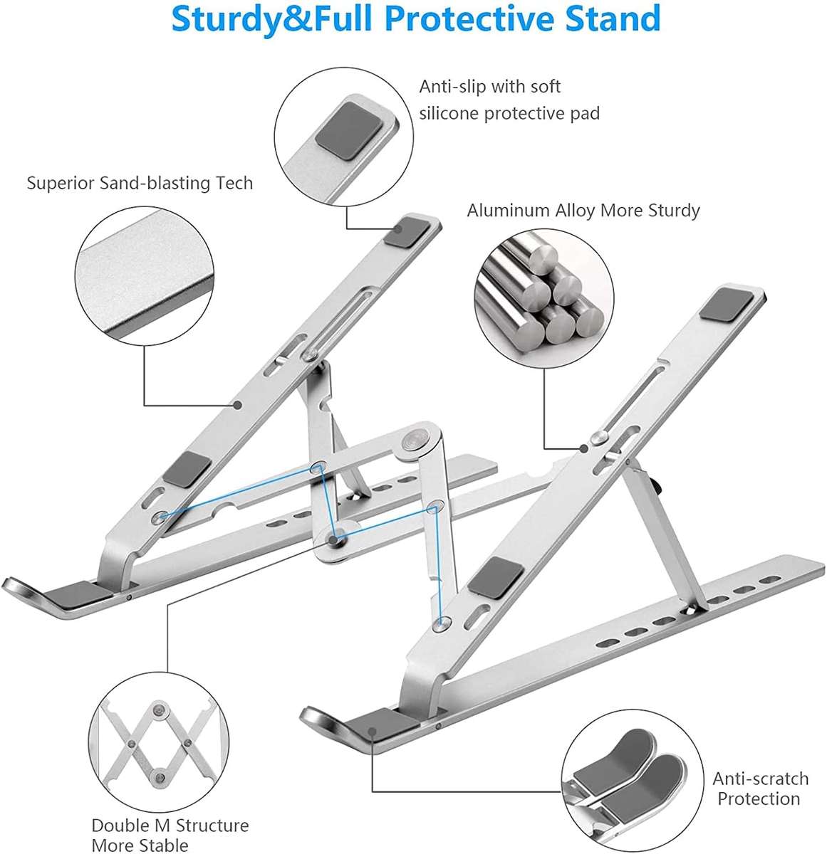 Adjustable Foldable Aluminium Laptop Stand Holder