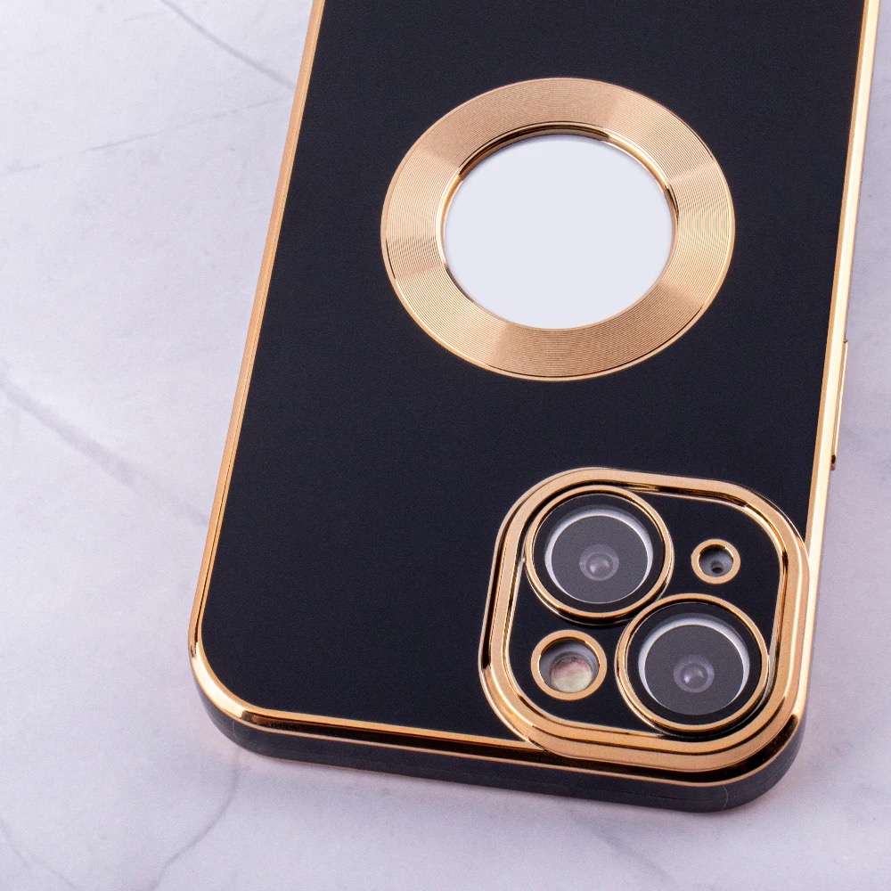 Luxury Silicone Electroplate CD Pattern Gold Embossed Case For iPhone MagSafe-Compatible 14 Pro M...