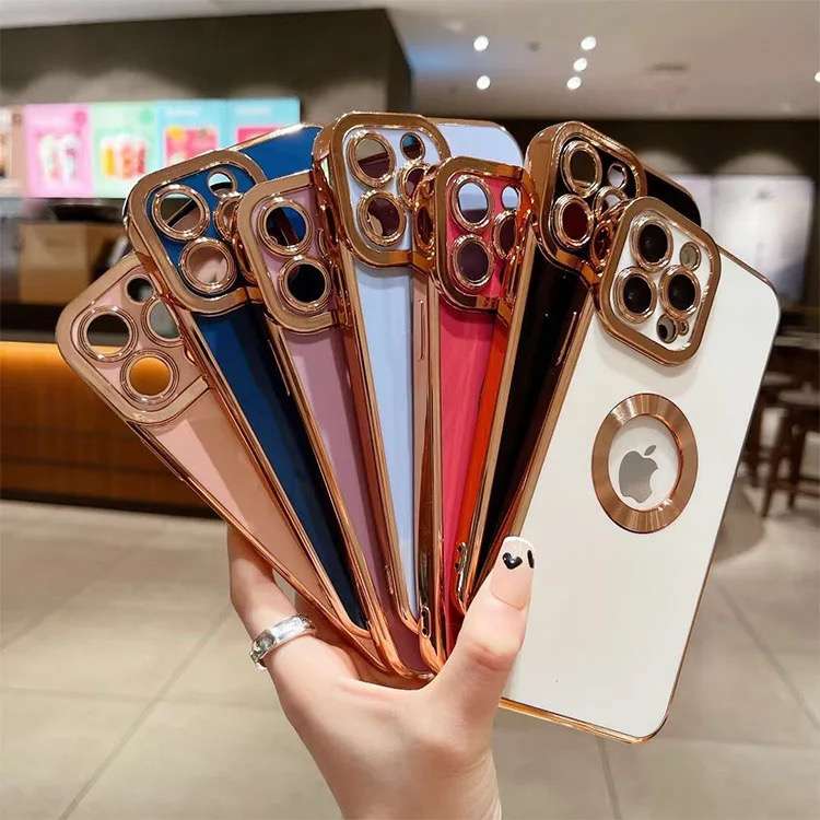 Luxury Silicone Electroplate CD Pattern Gold Embossed Case For iPhone MagSafe-Compatible 14 Pro M...