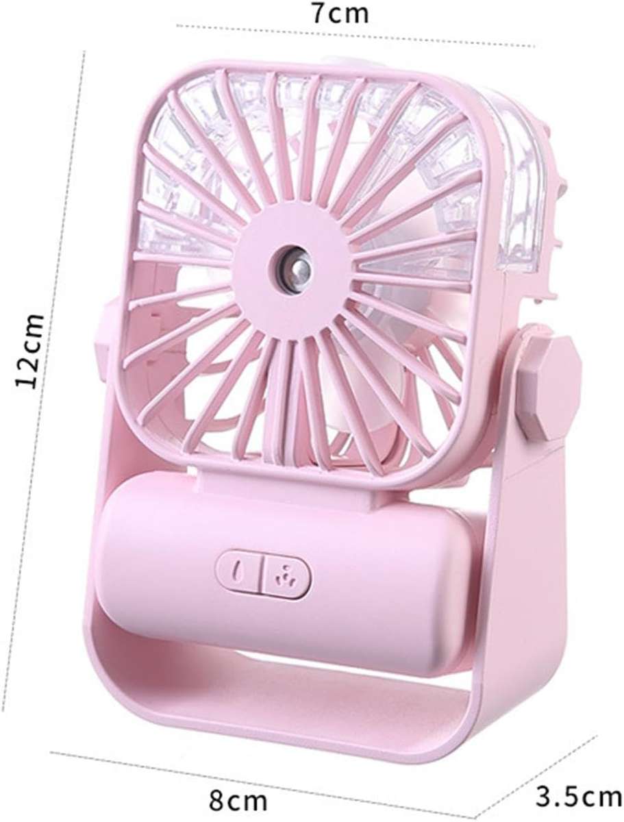 Rechargeable 360 Degree Rotatable Desk Mini Humidifier Handheld Mist Cooling Fan