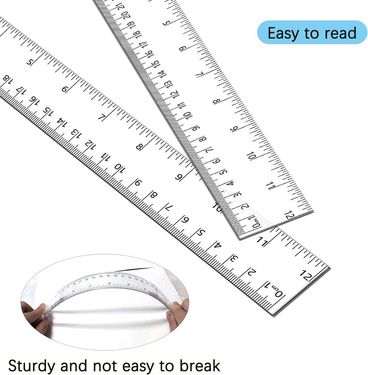 Senza 30cm Clear & Transparent 30cm Ruler For School
