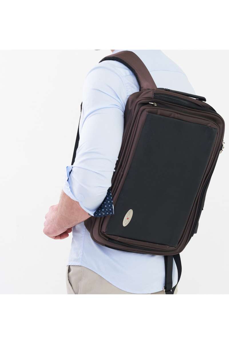 Powerland Genuine Leather Laptop Backpack School Bag