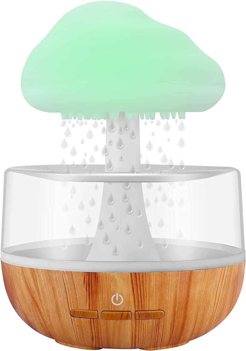 Rain Cloud Humidifier Water Drip 400 ml, Essential Oil Diffuser with 7 Colours LED