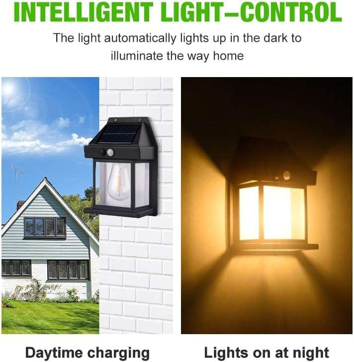 Solar Powered Outdoor Wall Lights, Sunrise and Sunset Motion Sensor