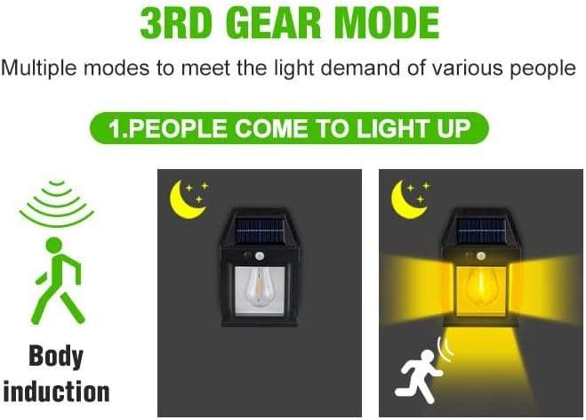 Solar Powered Outdoor Wall Lights, Sunrise and Sunset Motion Sensor