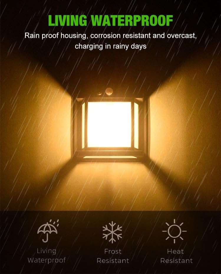 Solar Powered Outdoor Wall Lights, Sunrise and Sunset Motion Sensor