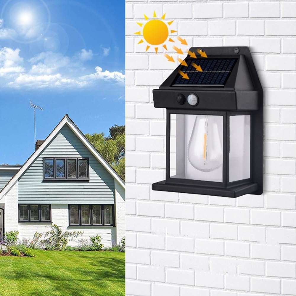 Solar Powered Outdoor Wall Lights, Sunrise and Sunset Motion Sensor