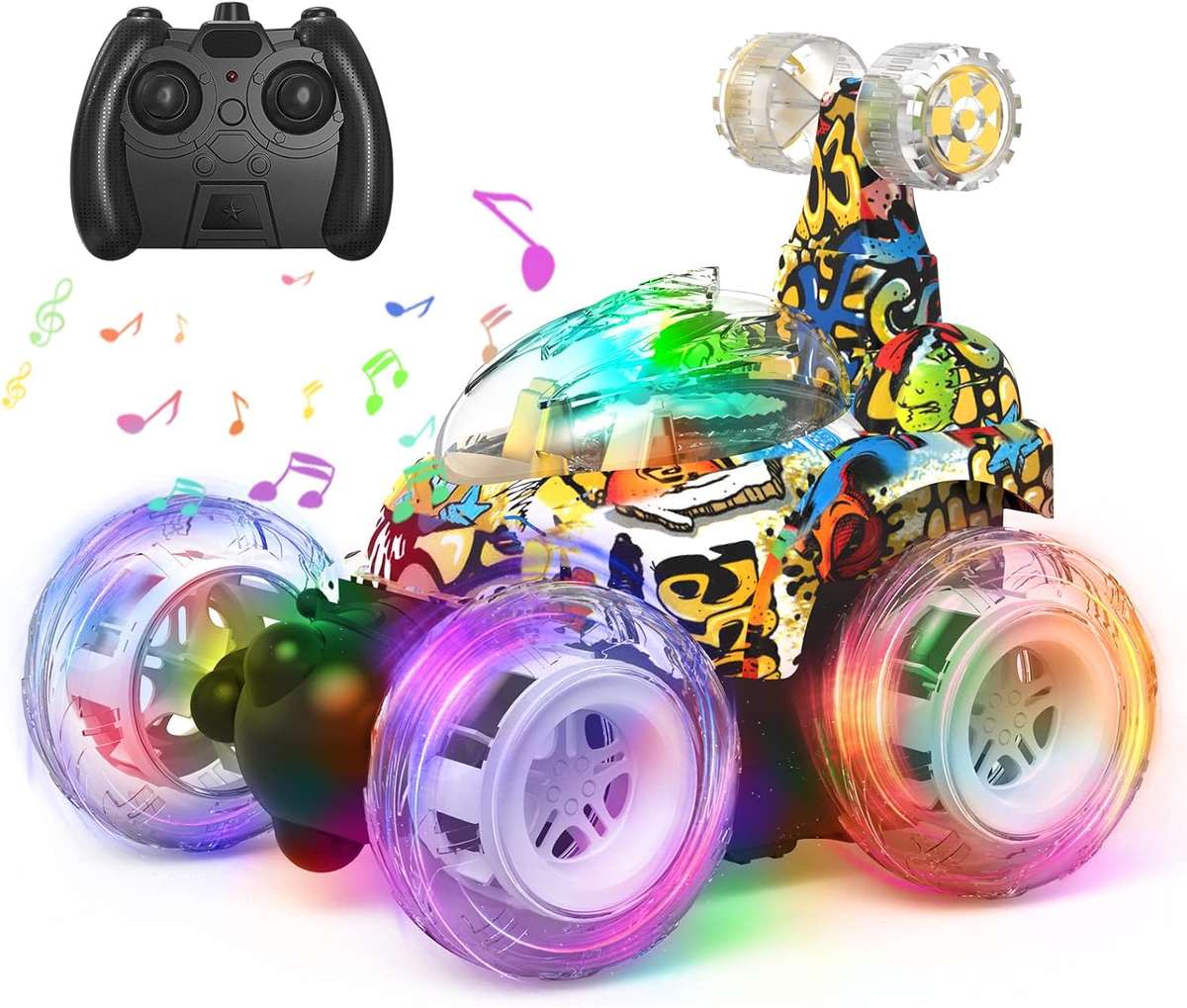 Remote Control Stunt Rolling Car With Lights