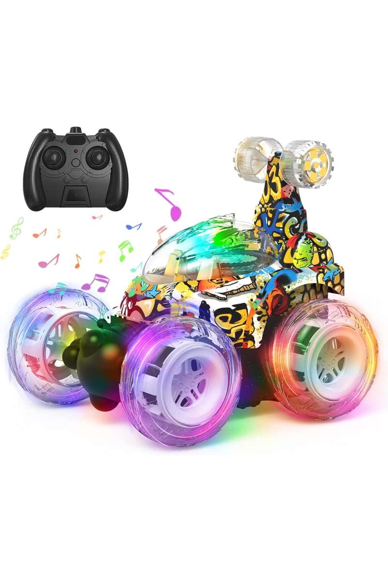 Remote Control Stunt Rolling Car With Lights