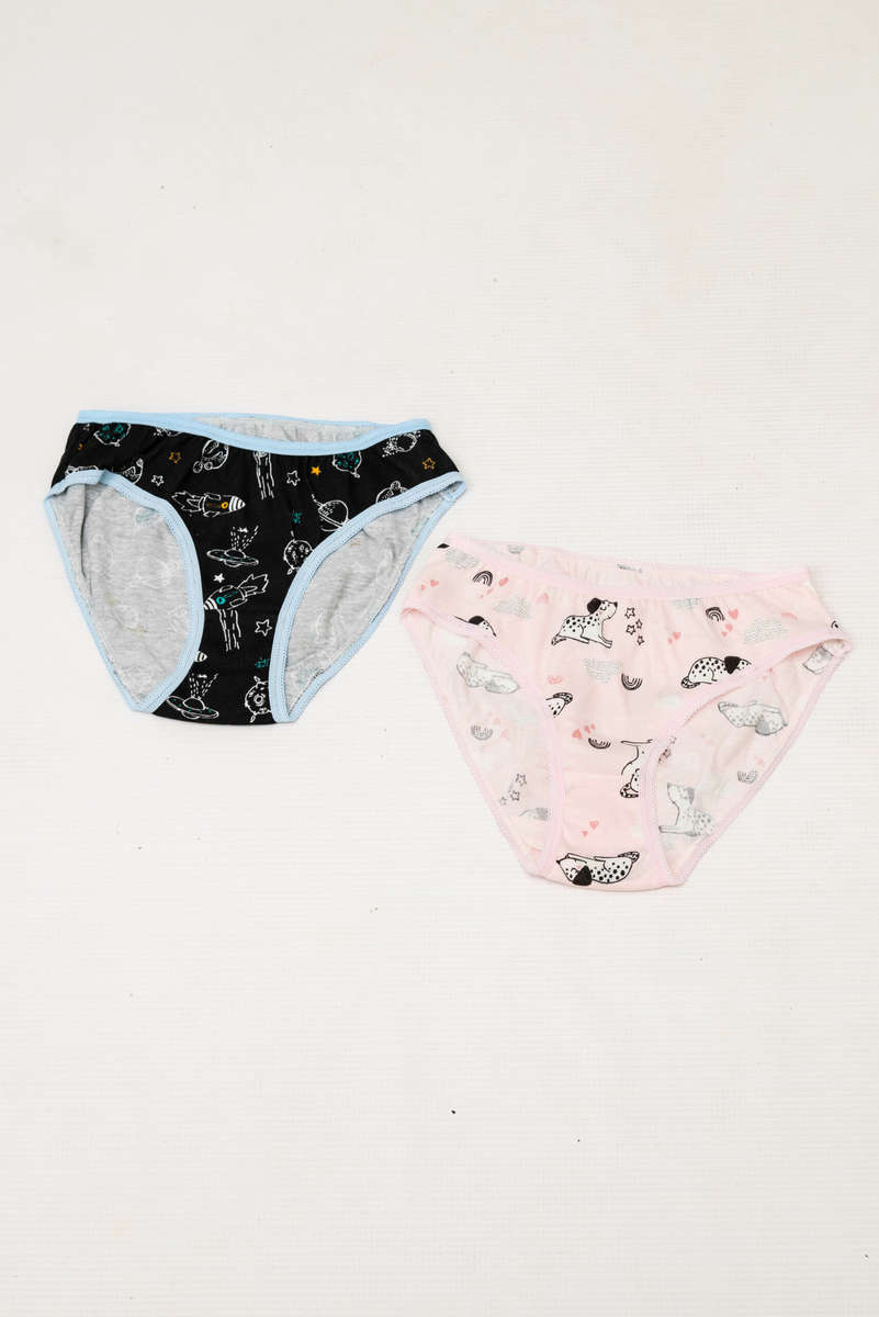 Girls 5 Pack Branded Panties Underwear