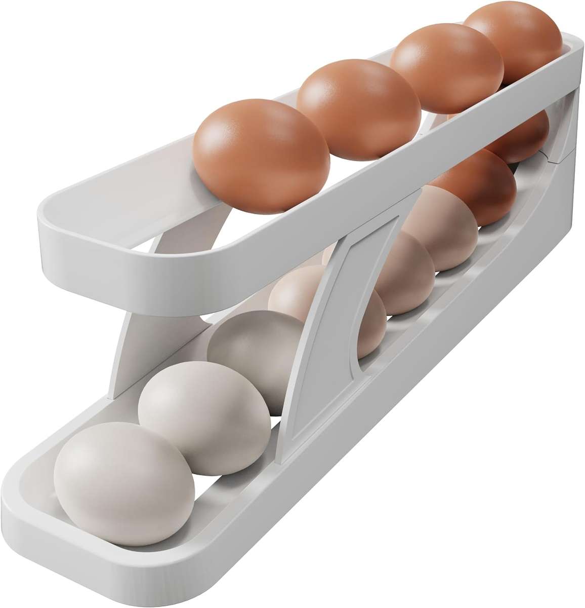 Auto Rolling Egg Holder For Refrigerator Storage Container