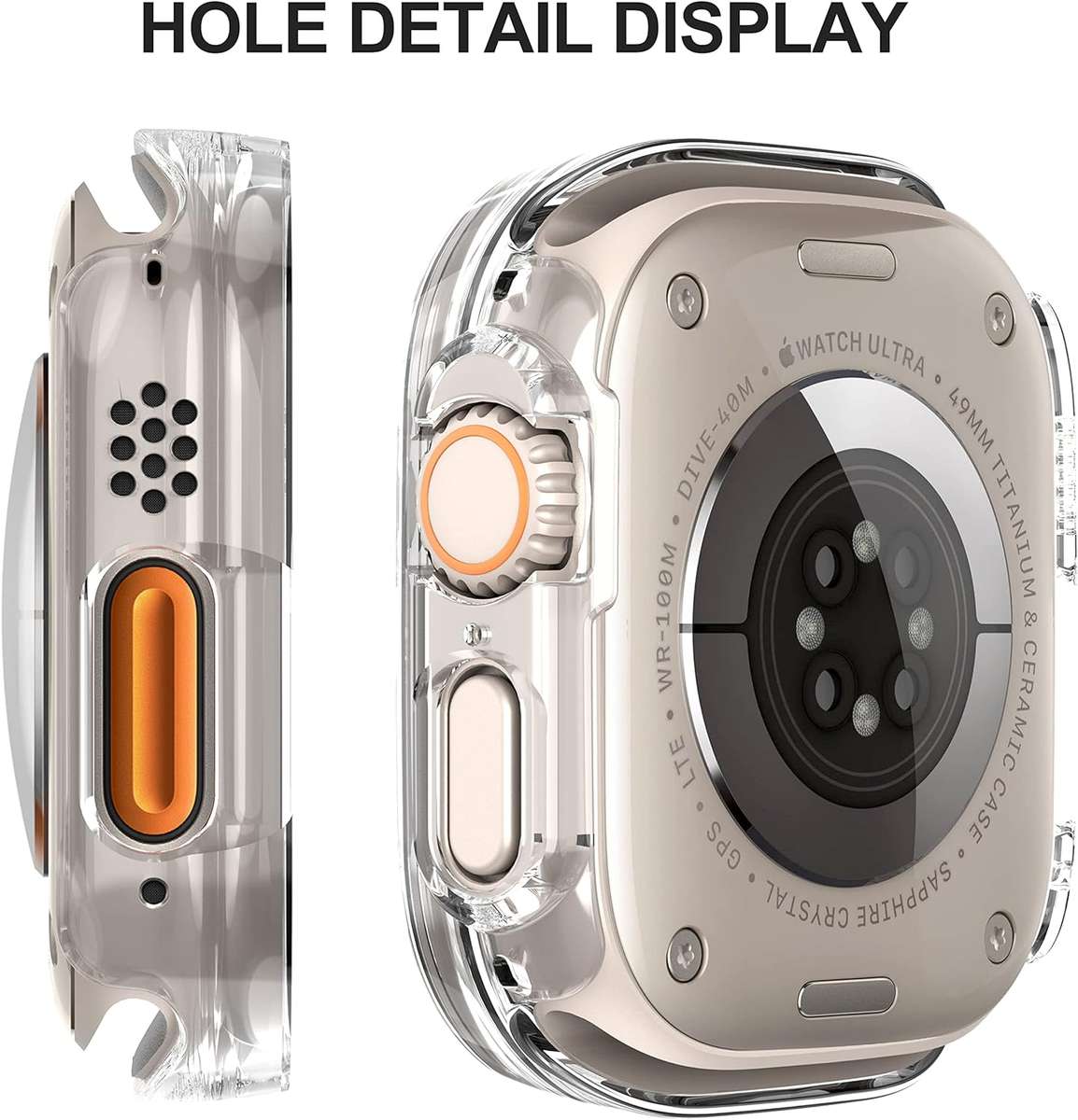 Clear TPU 3D Bumper Case for Apple Watch Ultra - 49mm