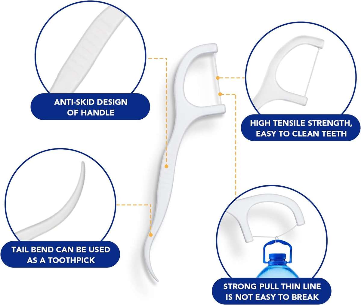 Senza® 30 Piece Dental Floss Toothpicks