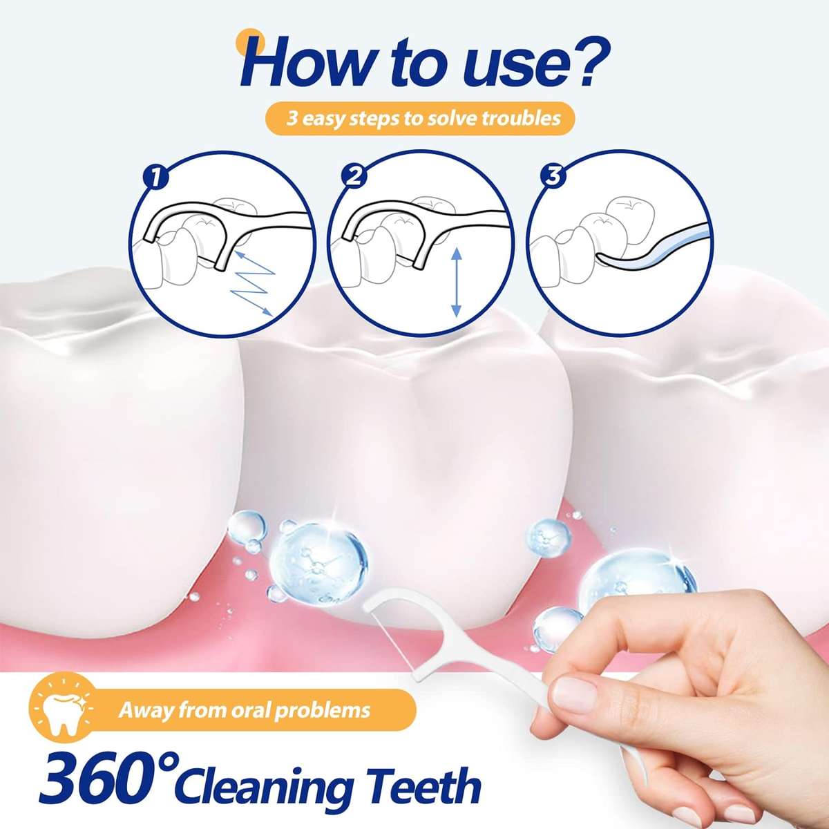 Senza® 30 Piece Dental Floss Toothpicks