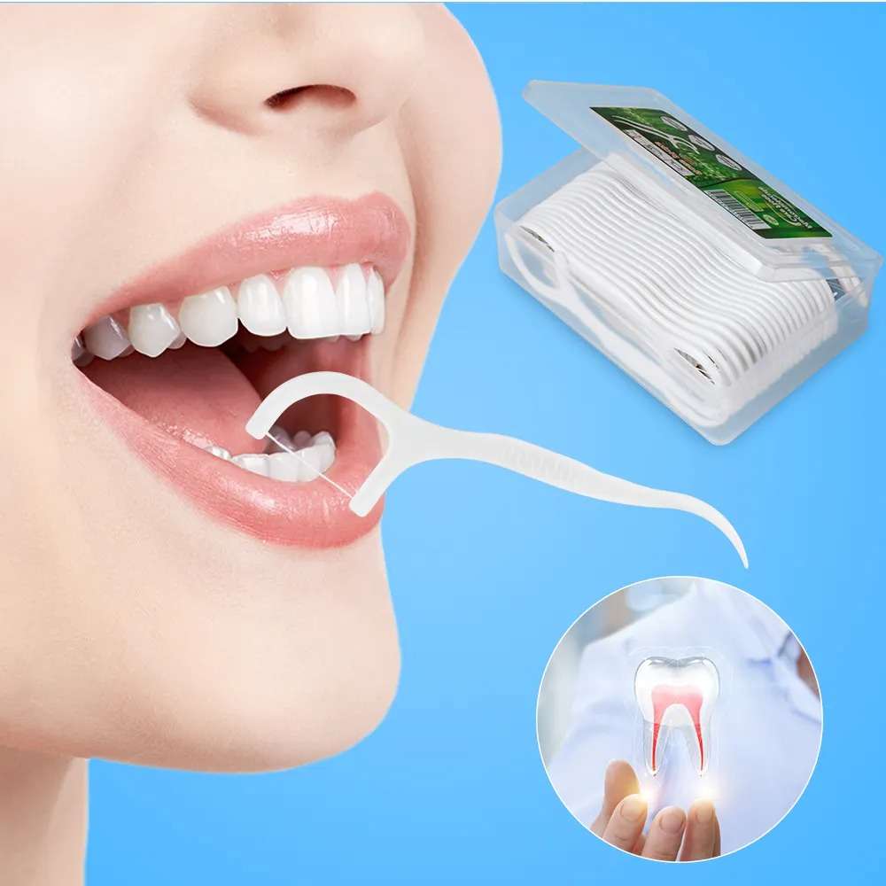 Senza® 30 Piece Dental Floss Toothpicks