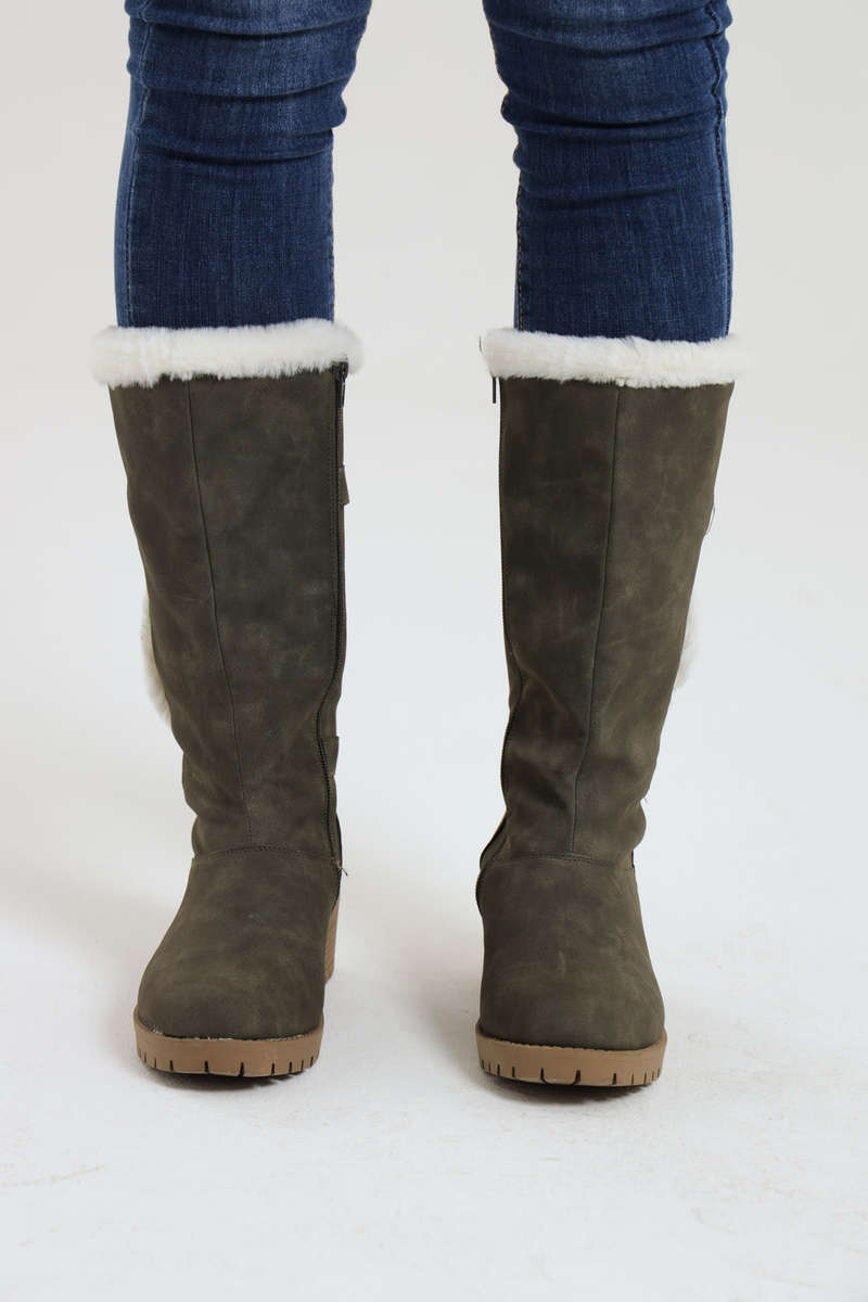 Ladies Suede Winter Boots