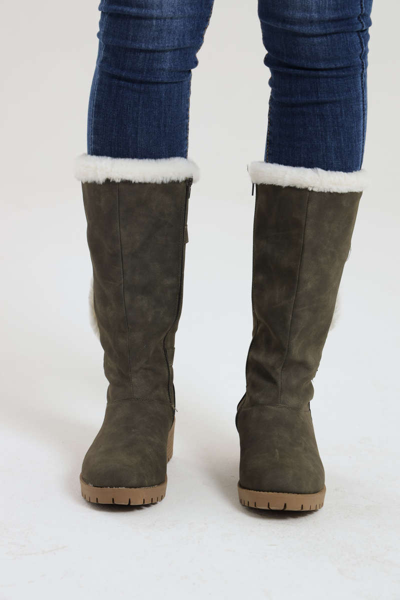 Ladies Suede Winter Boots