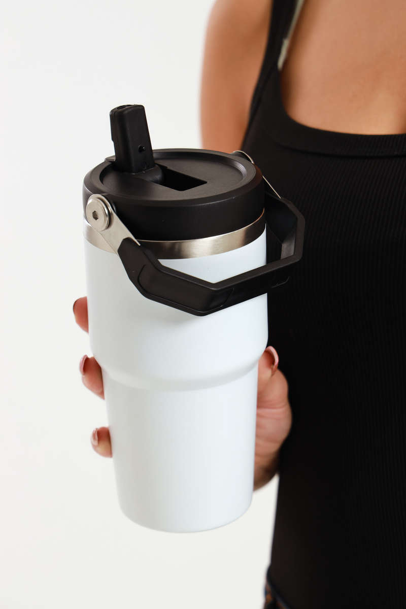 Thermos Vacuum Double Wall Stainless Steel Travel Flask Cup 600ml