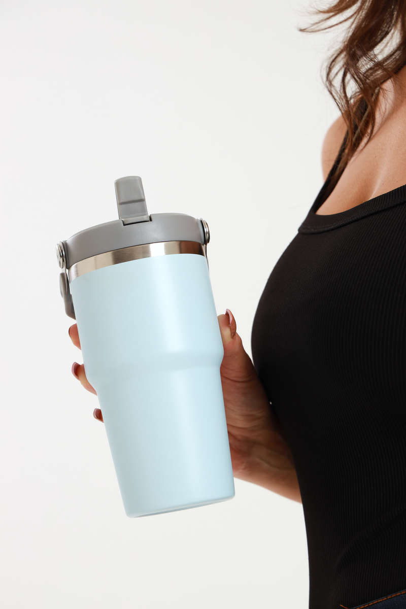 Thermos Vacuum Double Wall Stainless Steel Travel Flask Cup 600ml