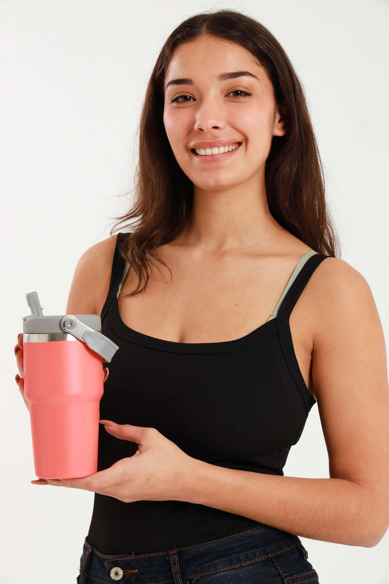 Thermos Vacuum Double Wall Stainless Steel Travel Flask Cup 600ml