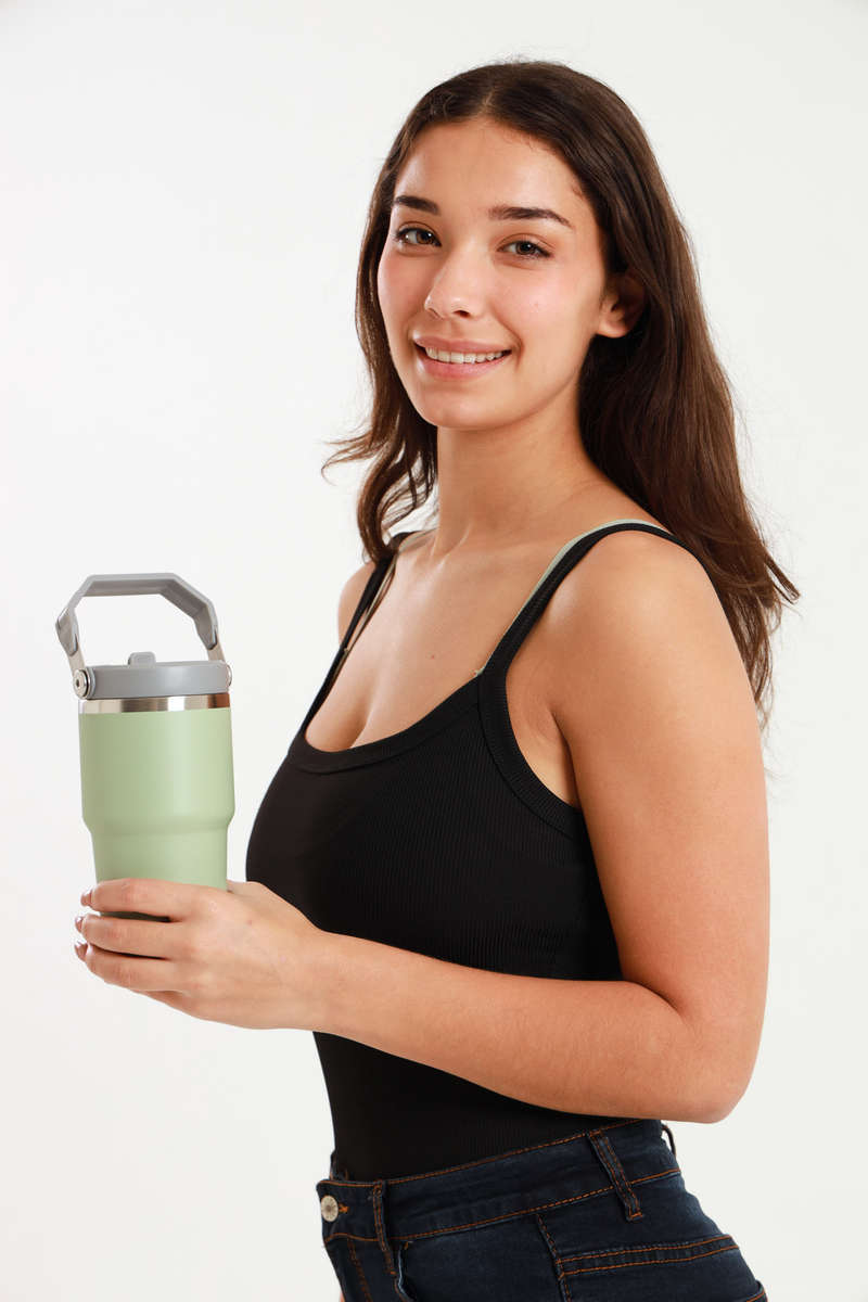 Thermos Vacuum Double Wall Stainless Steel Travel Flask Cup 600ml