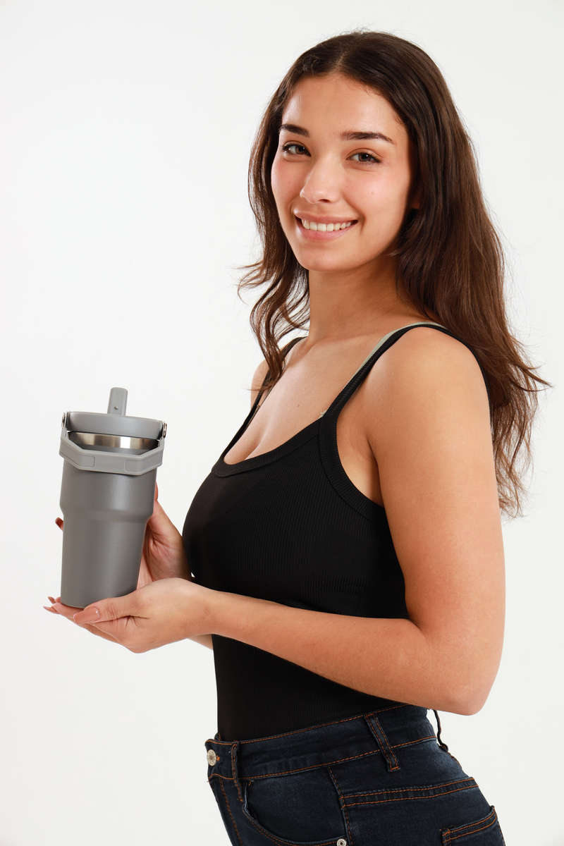 Thermos Vacuum Double Wall Stainless Steel Travel Flask Cup 600ml