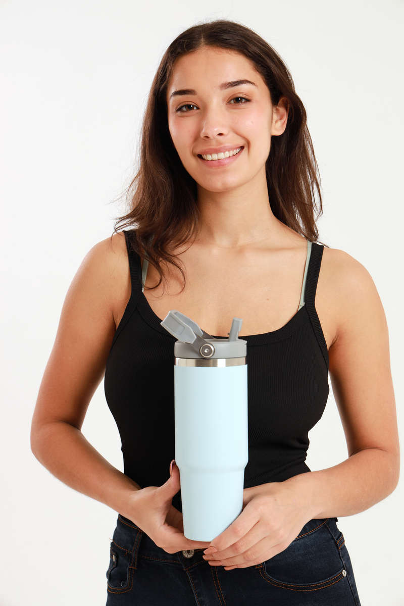 Thermos Vacuum Double Wall Stainless Steel Travel Flask Cup 900ml