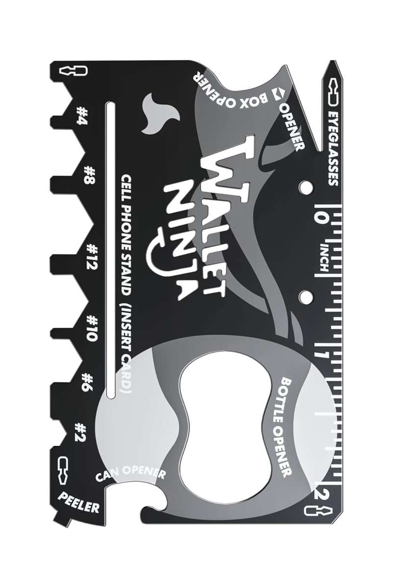 Wallet Ninja Multitool Card  18 in 1 Credit Card Size Multi-Tool
