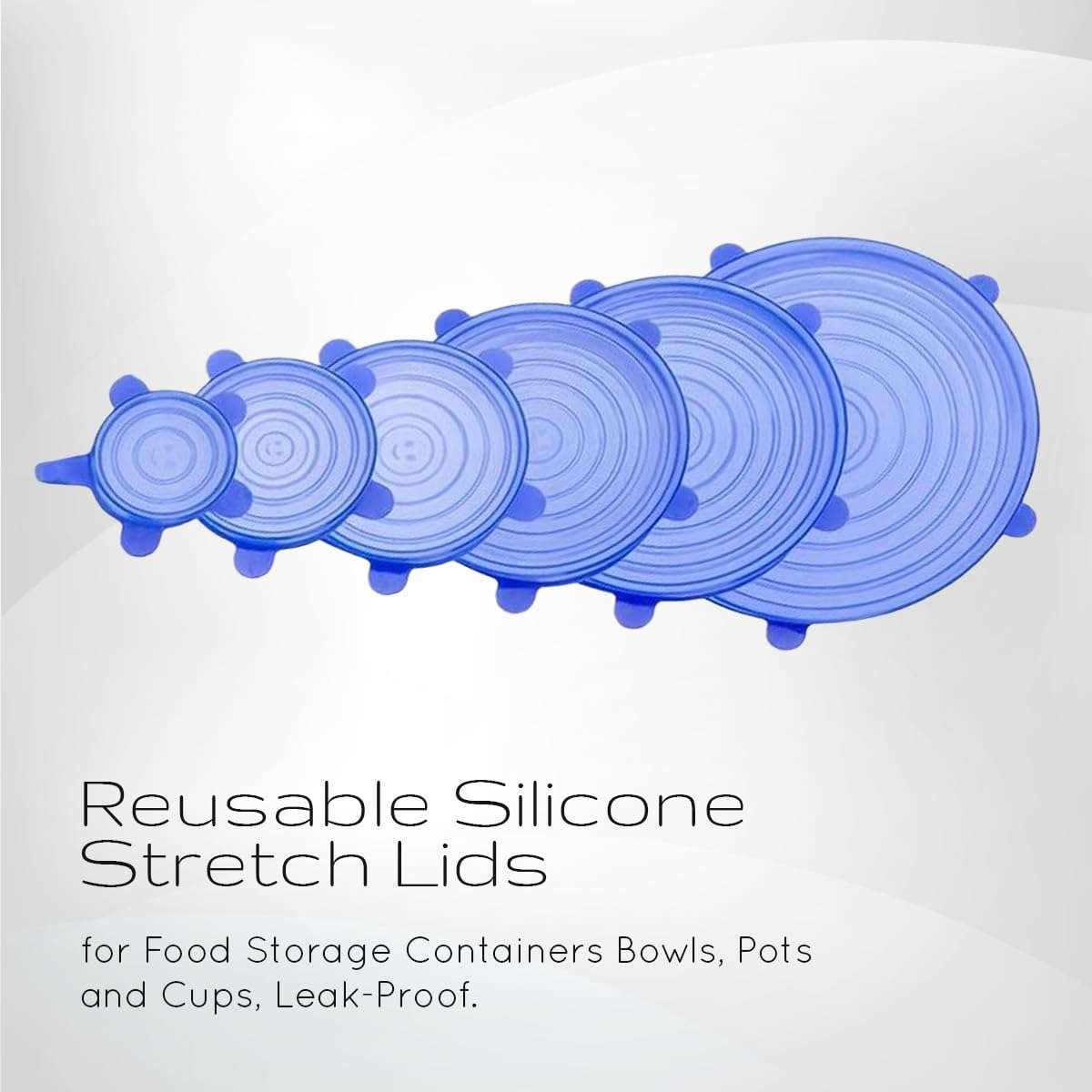 6 Pcs Silicone Stretch Food & Storage Covers