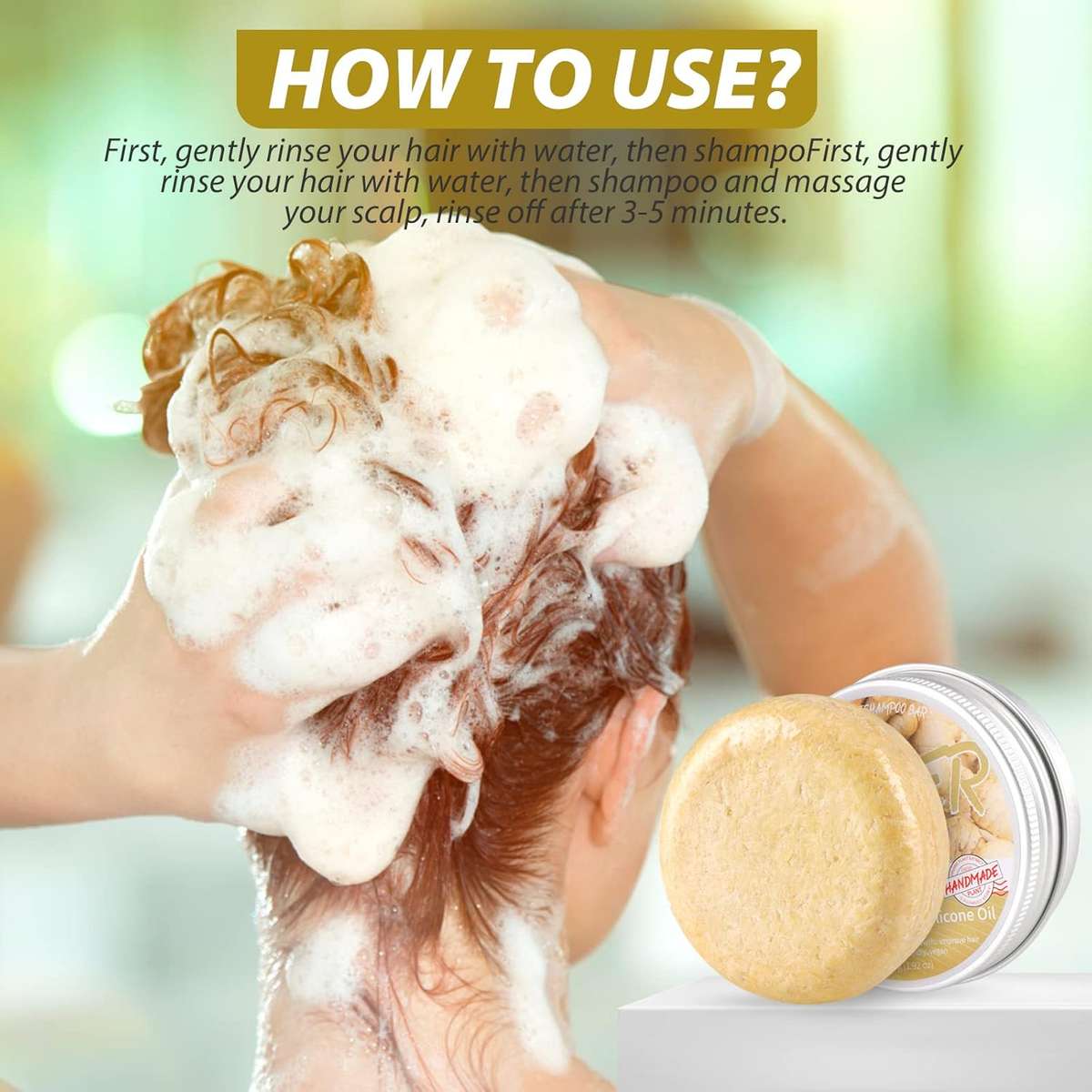 2 Pcs Ginger Hair Regrowth Shampoo Bar 60g