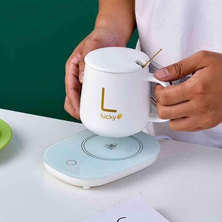 Smart Ceramic Coffee Warming Coaster 4 Piece Heated Mug Set