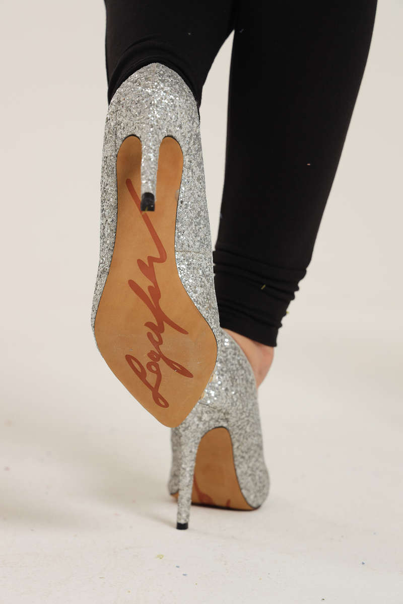 Karl Lagerfeld Silver Pointy High Heels Stiletto