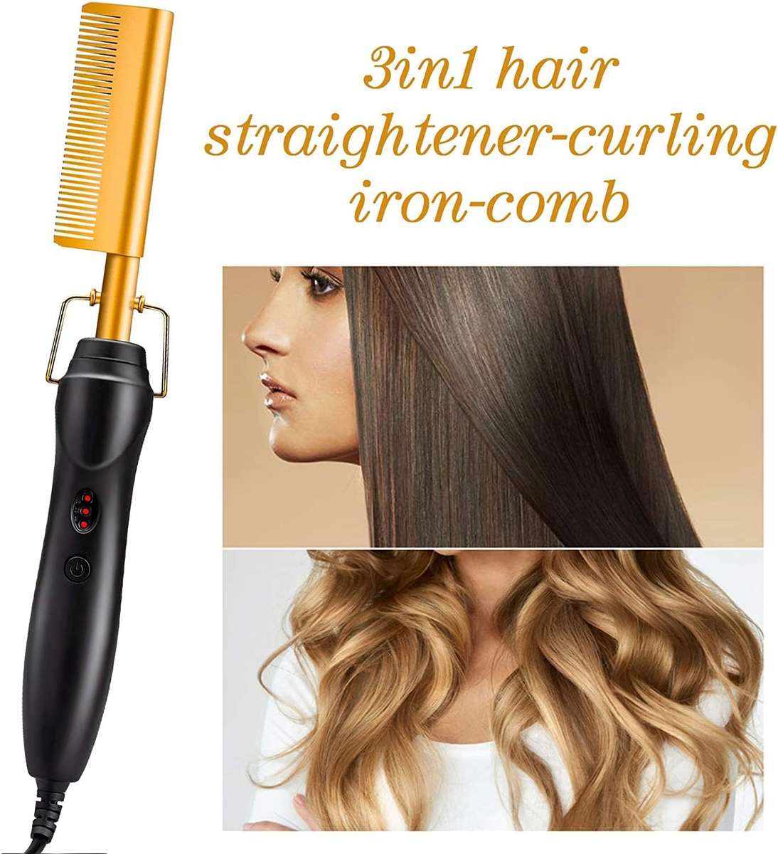 Senza Hot Comb - Electric Straightening Hot Comb for Hair and Wigs