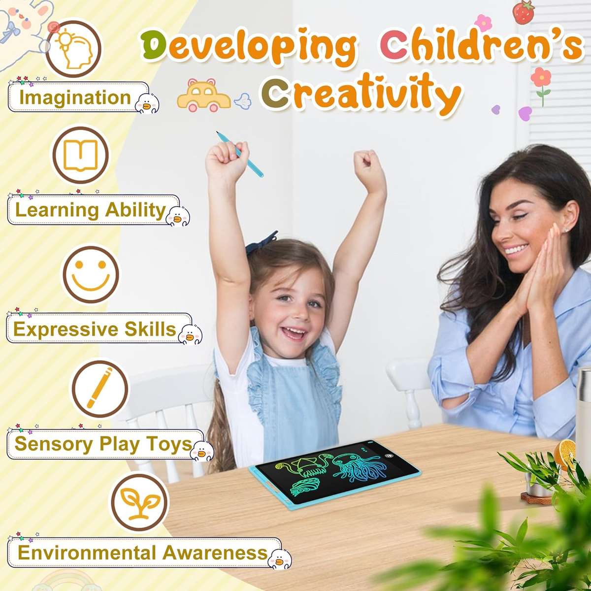 LCD Writing Tablet, Electronic Drawing Writing Board For Kids