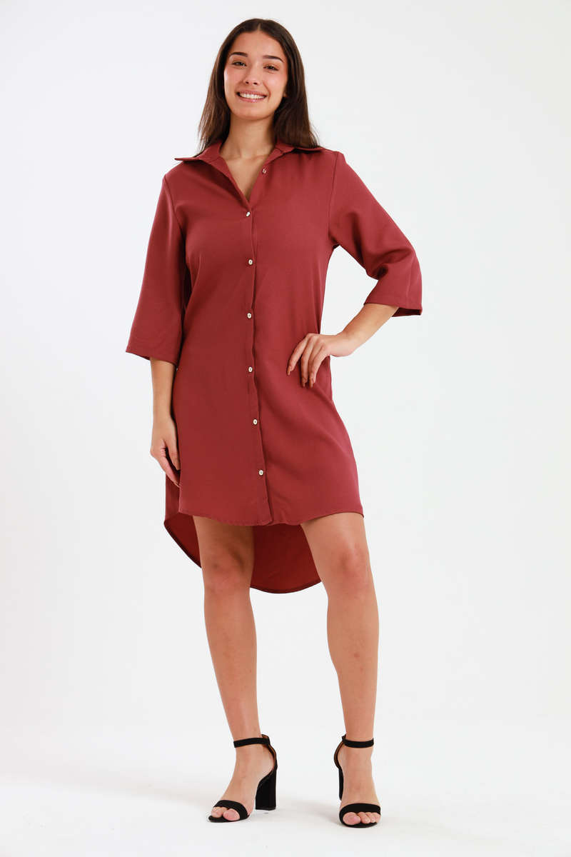 Ladies Amilia Button Down Shirt Dress