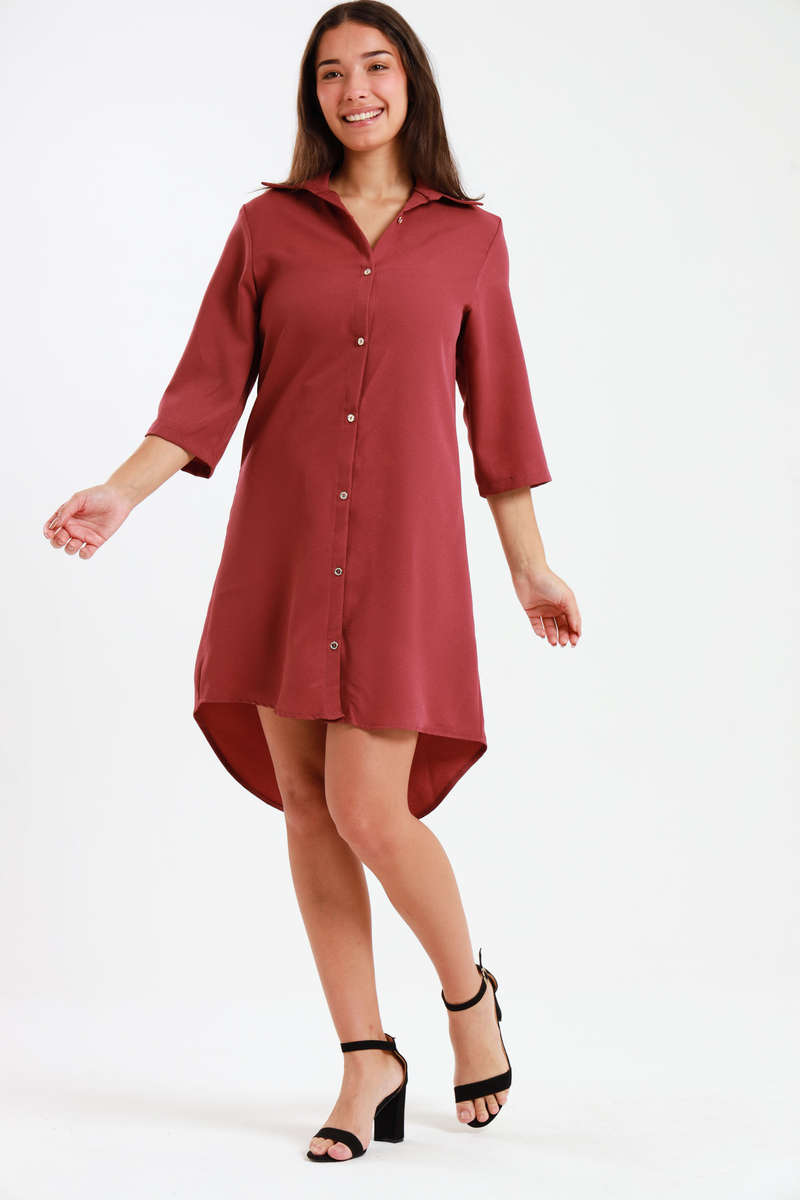 Ladies Amilia Button Down Shirt Dress